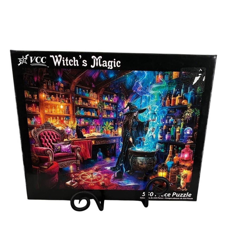 VCC Witch's Magic 550 Piece Jigsaw Puzzle Halloween Witch Cauldron COMPLETE